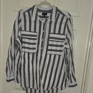 Who What Wear Monochrome Striped Shirt